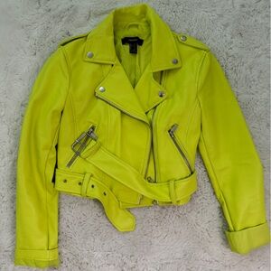 Neon green leather jacket